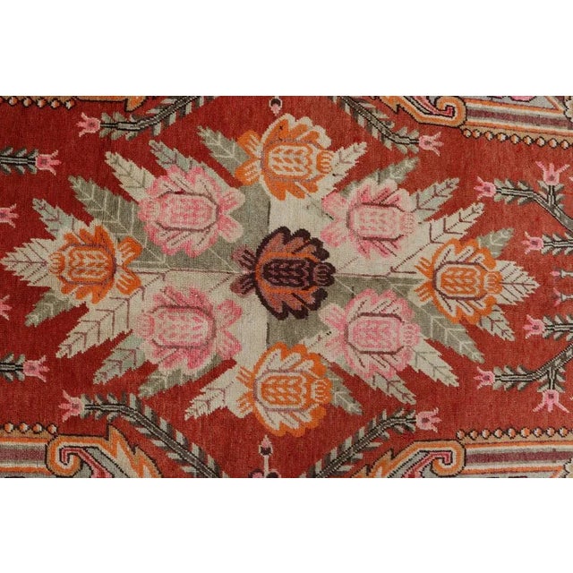 Textile Hand Knotted Khotan Samarkand Rug, 1920s For Sale - Image 7 of 11
