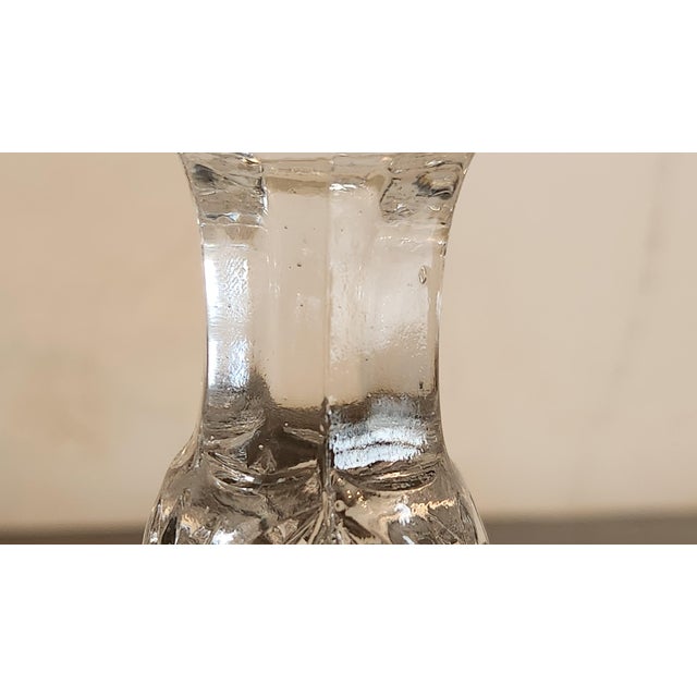 Antique Imperial Glass Nucut Footed Compote in Clear Pressed Glass With Sawtooth Rim For Sale - Image 9 of 18