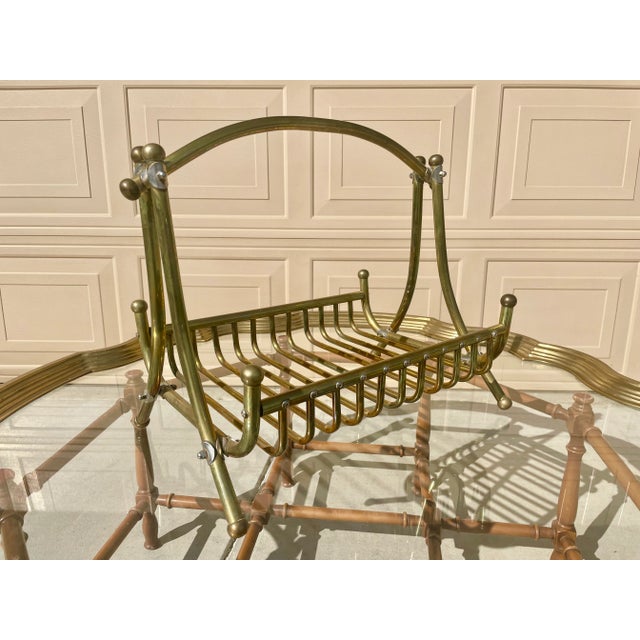 1960s Mid-Century Brass Magazine Rack For Sale - Image 12 of 13