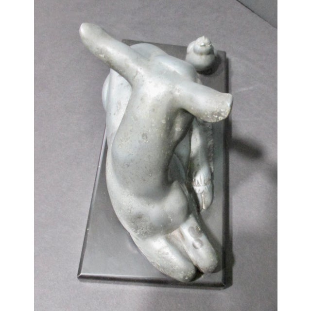 1930s Art Deco Pewter Sculpture Circa 30s For Sale - Image 5 of 11