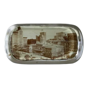 1900s Antique Architectural Photograph Paper Weight of New York City Hall, Manhattan