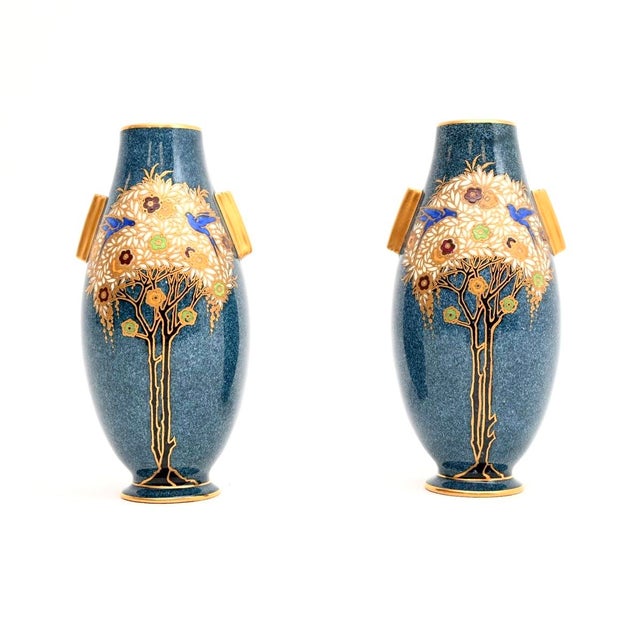 Antique Art Nouveau Vases from Royal Worcester, 1890, Set of 2 For Sale - Image 11 of 11