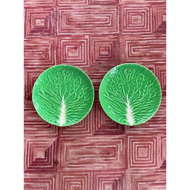 1960s Italian Large Cabbage Ware Plates- Set of 2 For Sale - Image 10 of 10
