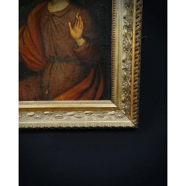 Beige French School Artist, Saint Joseph Holding a Lily, Oil on Canvas, 18th Century, Framed For Sale - Image 8 of 15
