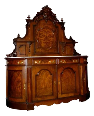 19th Century American Victorian Walnut & Burl Sideboard With Marble Top