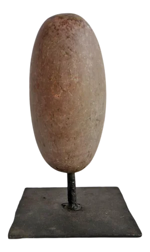 Natural Lingam Stone on Stand