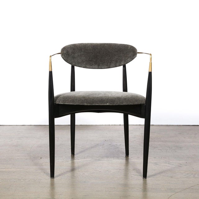 Mid-Century Modernist Chair in Walnut With Brass Arms by Kofod-Larsen For Sale - Image 10 of 11