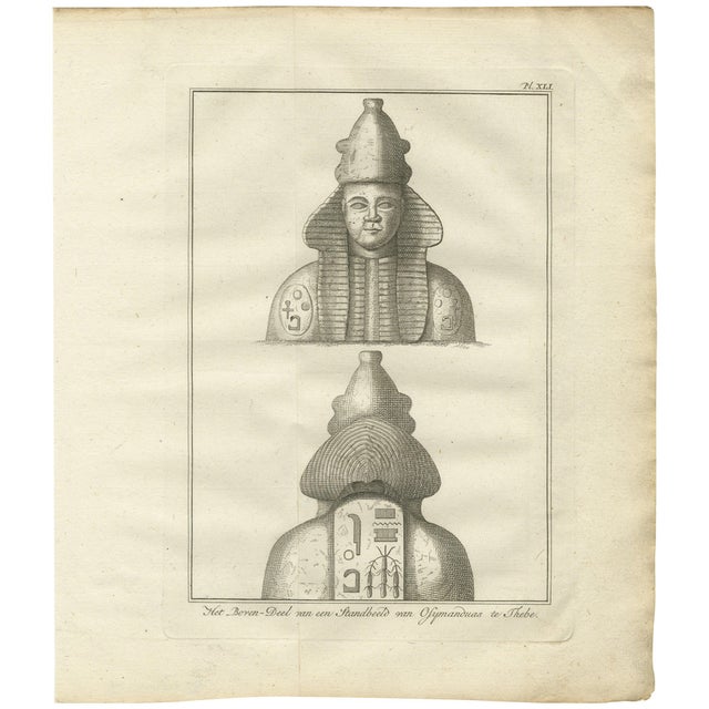 Bust of Egyptian Pharaoh Osymandias, 1776, Paper For Sale
