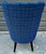 Royal Blue Antique Federal Barrel Back Upholstered Armchair For Sale - Image 8 of 12