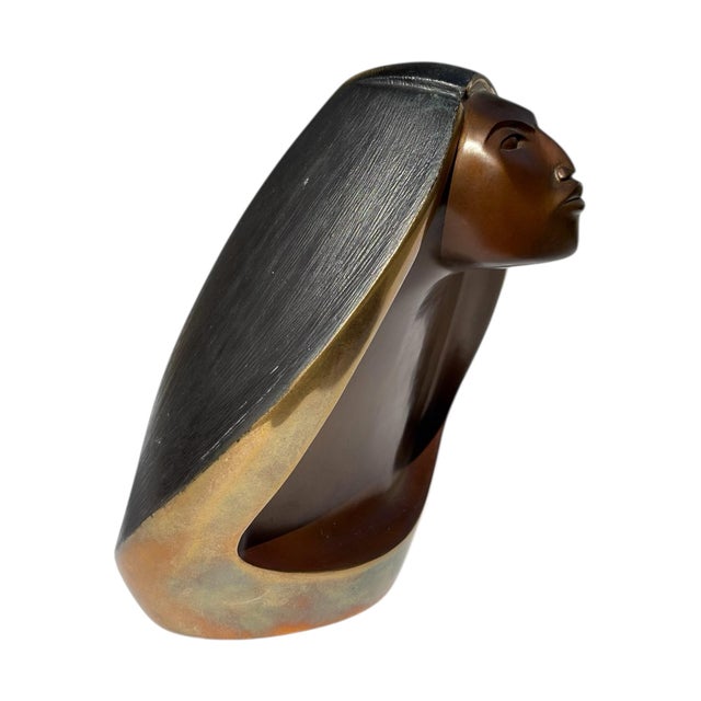 Bruce LaFountain, American (1961 - ) bronze sculpture of a woman. Titled "Native Woman" Signed B. LaFountain 15/30 1990....