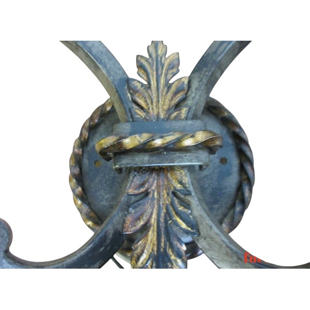 Gold 1990s Fine Art Lamps French Regency Torchiere Wall Sconce Lamp Lighting For Sale - Image 8 of 10