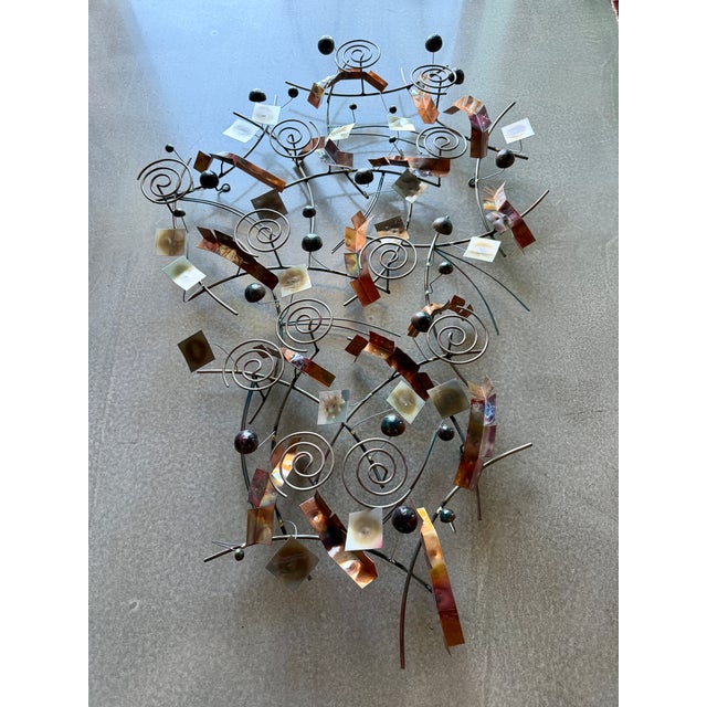 Mid-Century Modern Vintage Signed Curtis Jeré Mixed Metal Abstract Wall Sculpture Artisan House Large For Sale - Image 3 of 18