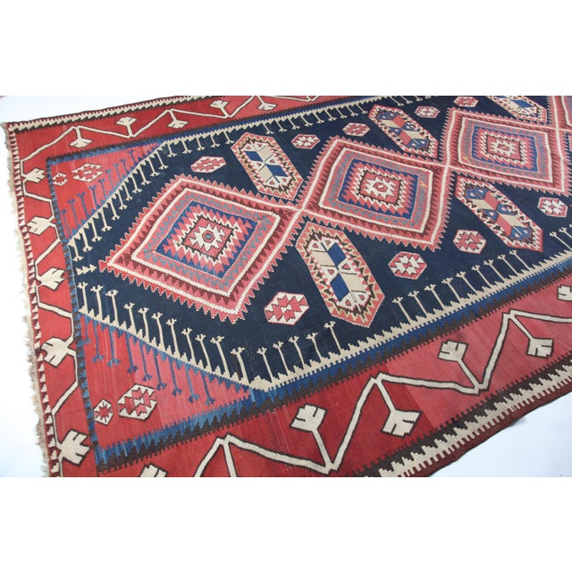 Antique Collectore Caucasian Shirvan Handwoven Kilim Late 19c -7' 1'' X 12' 2'' For Sale - Image 4 of 14