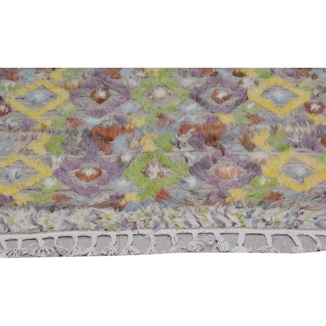 1990s Moroccan Hand Knotted Azilal Rug With Soft Texture,6'X8'5" For Sale - Image 4 of 7