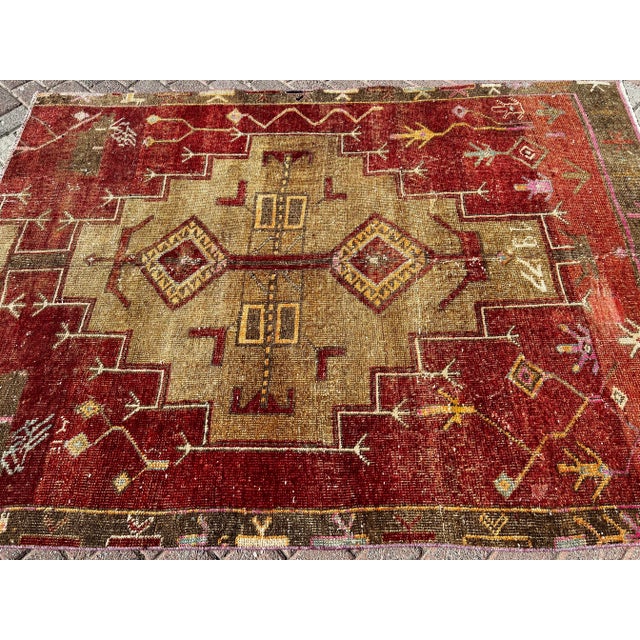 1960s Vintage Hand Knotted Area Rug - For Sale In Raleigh - Image 6 of 11