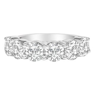 14K White Gold 4.0 Cttw Lab-Grown Diamond 6 Stone Band Ring - Size 7 For Sale