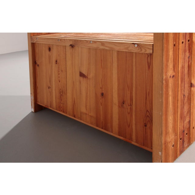 Wood Scandinavian Brutalist Pine Cabinet by Hans Frydendal, 1970 For Sale - Image 7 of 12