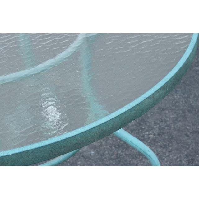 2000 - 2009 Woodard Round Glass Top Outdoor Patio Dining Table For Sale - Image 5 of 12