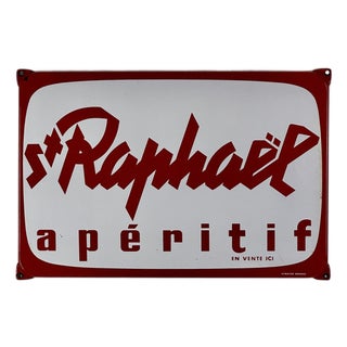 Large Vintage French Enamel Advertising Sign for St Raphaël Apéritif For Sale