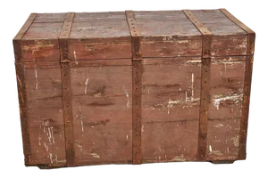 Vintage Brown Wooden Trunk