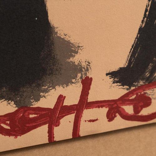 Antoni Tàpies, Abstract Black and Red Composition, Lithograph on Paper, Framed For Sale - Image 11 of 17