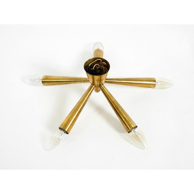 Mid-Century Modern Sputnik Brass Ceiling Lamp with Five Arms, 1950s For Sale - Image 18 of 18