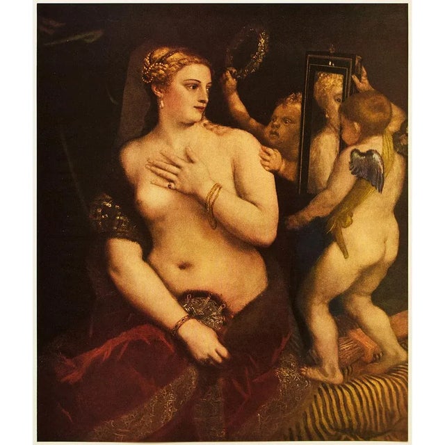 1956 After Titian "Venus With a Mirror", Vintage Full-Color Print For Sale In Dallas - Image 6 of 7