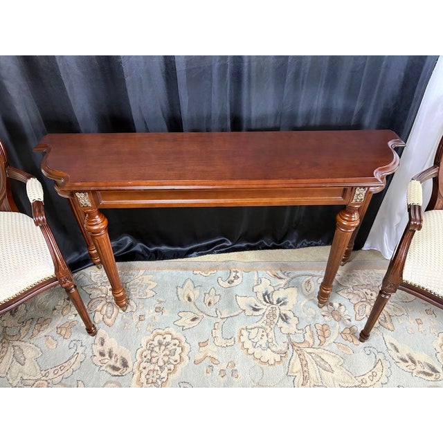 Late 20th Century The Executive’s Alcove: Neoclassical Writing Console & Medallion Armchair Suite — 3 Pieces For Sale In Phoenix - Image 6 of 14
