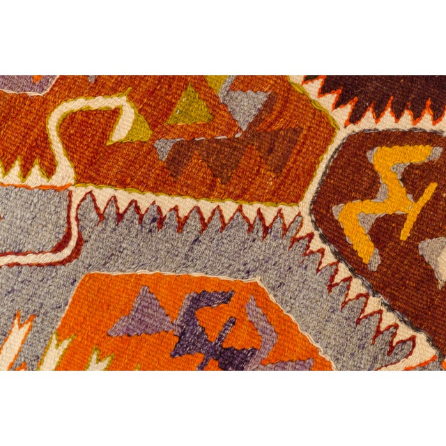 1960s Mid 20th Century Handwoven Large Diamond Medallion Tribal Rug For Sale - Image 5 of 10