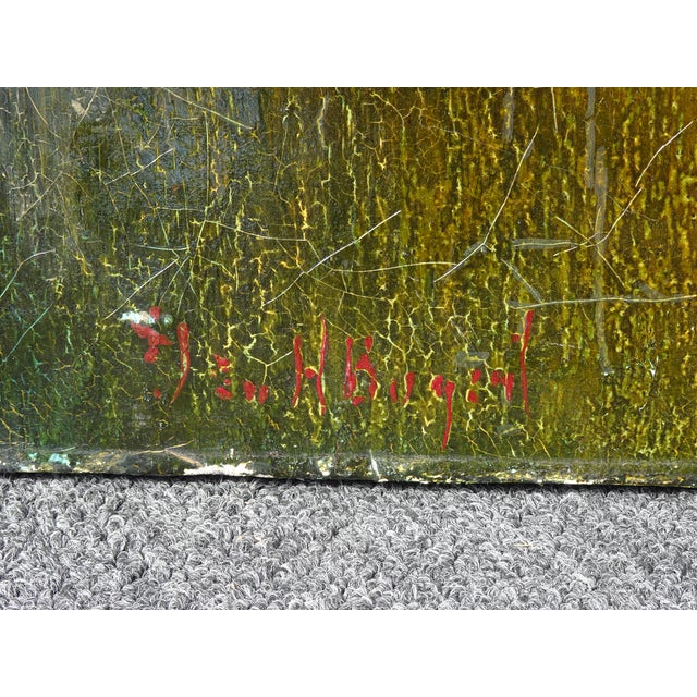 Gorgeous Picture in Fair Antique Condition. There is a tear plus some chipped paint. This Picture would benefit from some...