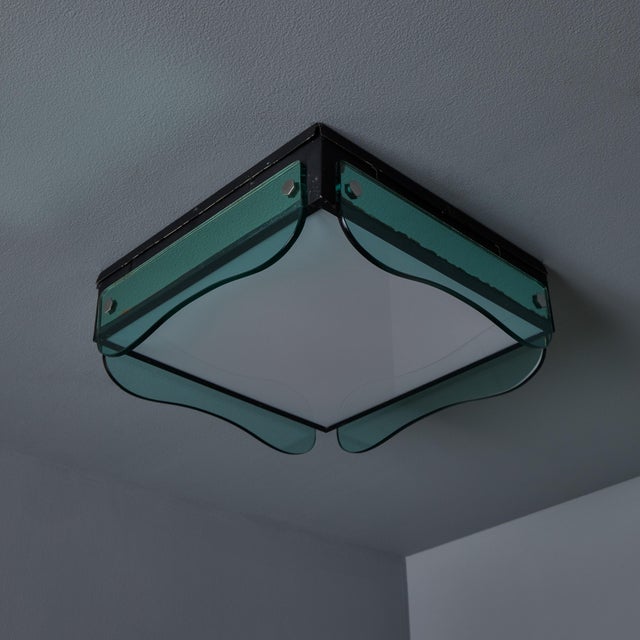 1970s Veca Glass Wall or Ceiling Lamp in the Manner of Max Ingrand For Sale In Los Angeles - Image 6 of 16