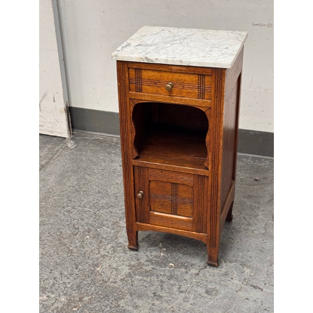 French Art Deco Oak Side Table, Antique For Sale - Image 10 of 12