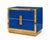 Not Yet Made - Made To Order Sapphire Blue Glass and Polished Brass Bedside Cabinets from Justfurnituress SRL, Set of 2 For Sale - Image 5 of 11