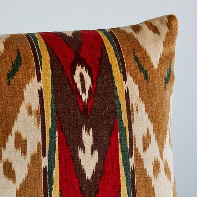 This pillow features Samar Ikat Velvet with a knife edge finish. Based on an antique woven silk, this lush cotton velvet...