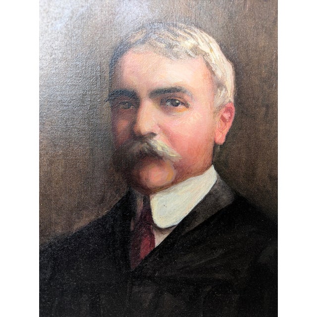 Early 20th Century Early 20th Century Antique Oil Portrait For Sale - Image 5 of 13