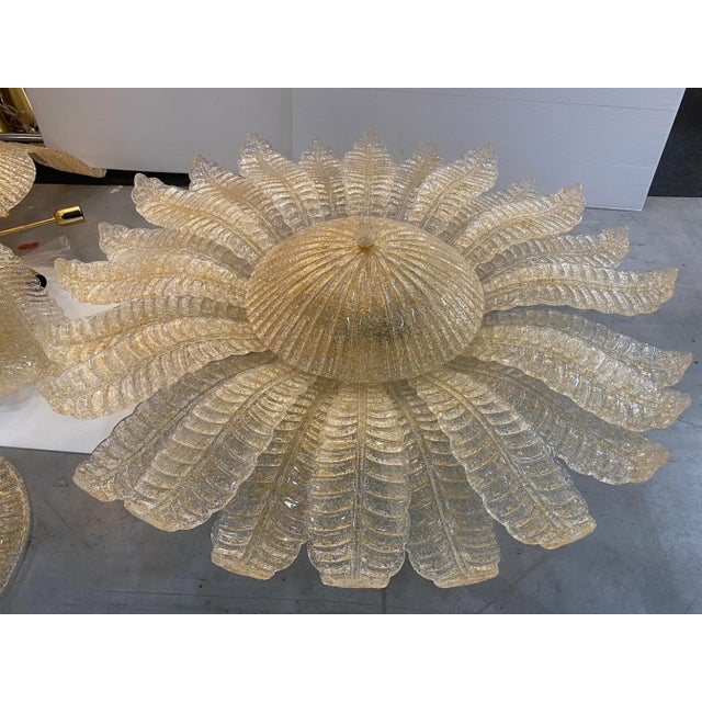 2010s Venetian Murano Style Glass Flush Mount Made in Gold Graniglia by SimoEng For Sale - Image 5 of 9