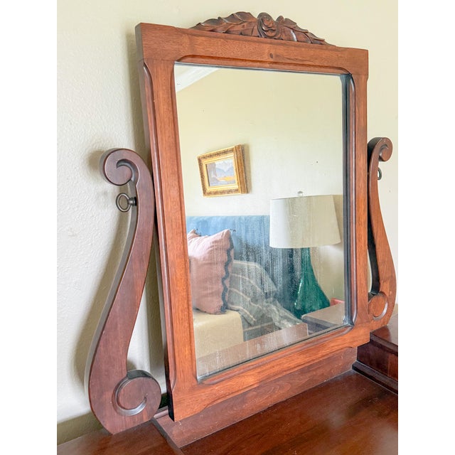 American Victorian Walnut Chest With Carved Detail, Davis Cabinet Company For Sale In Dallas - Image 6 of 17