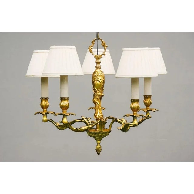 Gilded Antique Chandelier in Rococo Style ~1910 From Germany For Sale - Image 11 of 11