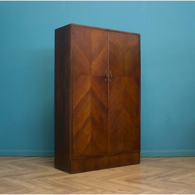 Mid-Century Modern Vintage Art Deco Oak Wardrobe from Compactum, 1930s For Sale - Image 3 of 13