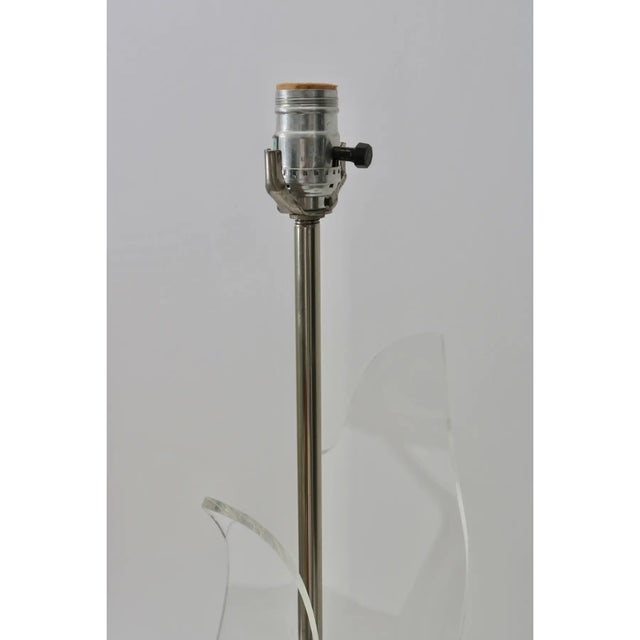 Chrome Tulip Table Lamps by Laurel Lucite Chrome - A Pair For Sale - Image 8 of 12