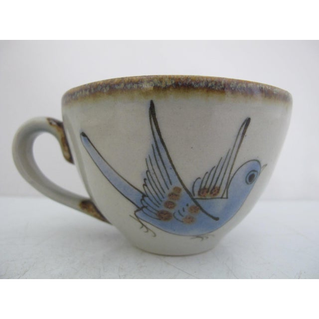 Ken Edwards El Palomar Blue Bird Tonala Mexico Folk Art Coffee Tea Cup & Saucer For Sale In Portland, OR - Image 6 of 12