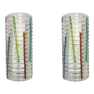 1960s Ribbed Murano Sconces, a Pair For Sale
