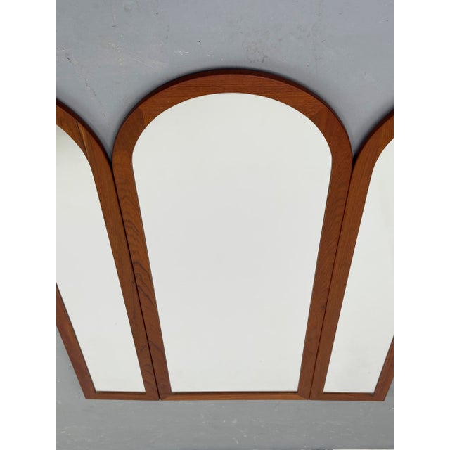 Wood Vintage Foldable Teak Mirror from Fakse Furniture, 1960s For Sale - Image 7 of 13