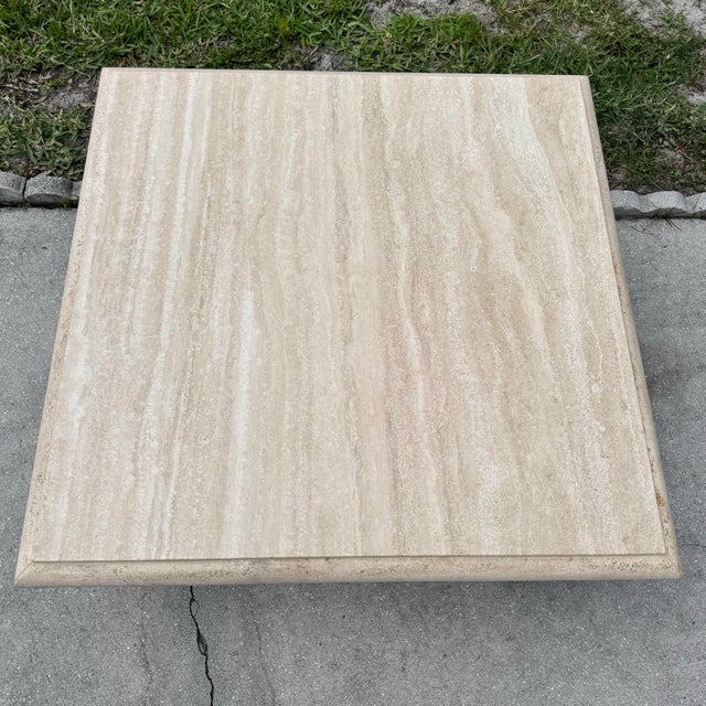 Vintage Italian Travertine Coffee Table by Stone International For Sale - Image 10 of 12