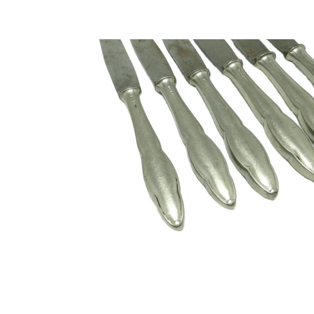 Silver Art Deco Knives, Poland, 1930s, Set of 6 For Sale - Image 8 of 9
