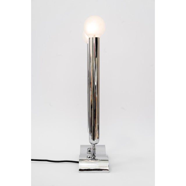 Art Deco Chrome Table Lamp, Vienna, 1920s For Sale - Image 6 of 9