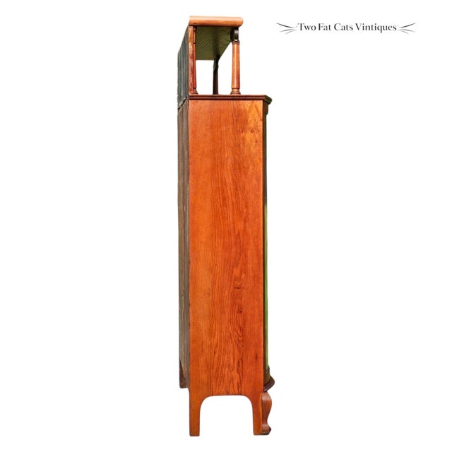 Antique Oak Side-by-Side Secretary Desk | Bookcase | China Cabinet | Larkin-Style For Sale - Image 11 of 15