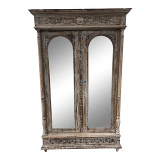 19th Century French Renaissance Mirrored Armoire For Sale