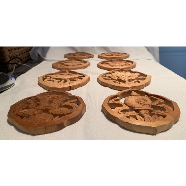 Mid 20th Century Wood Trivets- Set of 8 For Sale In Los Angeles - Image 6 of 10