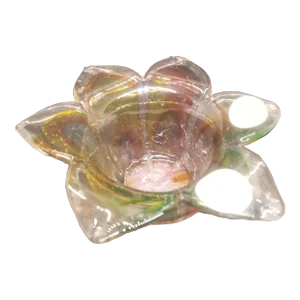 Vintage Rainbow Art Glass Votive Holder